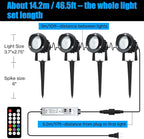 20W Outdoor RGB LED Spotlights 4 Pack, 120V 1000lm - Image 6