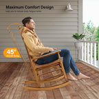 VINGLI Wooden Rocking Chair, Outdoor Chair - Image 4
