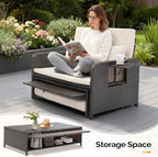 VINGLI Patio Daybed, Wicker Outdoor Daybed - Image 7
