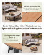 Outdoor Patio Sectional Modular Sofa, Aluminum 1 Piece Curved Patio Couch - Image 6