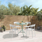 Modern Stackable Dining Chair Set, No Assembly, Plastic Chair, Patio Chair - Image 5