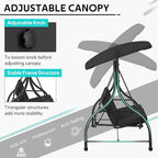 U-MAX Porch Swing Chair with Adjustable Backrest&Canopy, 3 Seat Patio Swing - Image 3