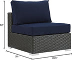 Modway EEI-1854-CHC-NAV Sojourn Wicker Rattan Outdoor Patio Coffee Table - Image 2