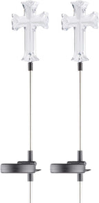 Alpine Corporation 34" Tall Outdoor Solar Powered Cross Pathway Light Stakes by AlpineCorporation