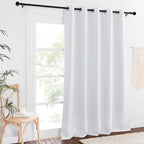 NICETOWN Greyish White Sliding Door Curtain 118 inch Length, Grommet Room - Image 2