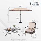 PHI VILLA Outdoor Dining Set for 6, All-Weather Patio Table and Chairs Set for 6 - Image 2