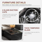 8 Pcs Patio Furniture Set with Fire Pit Table Wicker Outdoor Sectional Sofa - Image 5