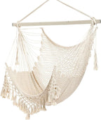 Hammock Chair，Max 330lbs, Large Hanging Chair, Soft Cotton Rope Swing Chair by YAERSI