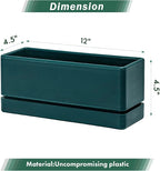 D'vine Dev 12 Inch Window Box Planter, Rectangle Plastic Herb Planter - Image 3