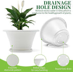 Quarut 12 Inch Plant Pot, 4 Pack Large pots - Image 4