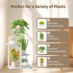 LASZOLA White 4 Tiered Wood Plant Stand Indoor - Image 7