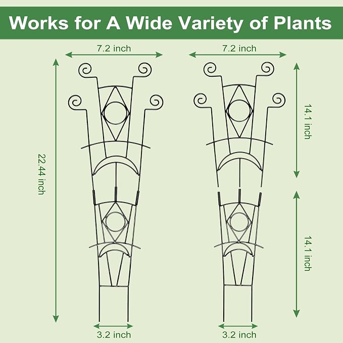 Indoor Plant Trellis for Climbing Plants 2 Pack Small Garden Metal Support for - Image 2