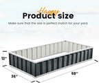 KING BIRD Raised Garden Bed 68"x 36"x 12" Galvanized Steel Metal Outdoor Garden - Image 7
