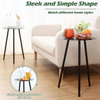 1 Pack Metal Outdoor Side Tables Small Outside Round End Table - Image 5