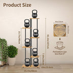 LASZOLA Black 5 Tier Wood Tall Plant Stand Indoor - Image 6