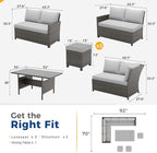 Wisteria Lane 7 Piece Patio Furniture Set, High Curved Back Wicker Patio - Image 2