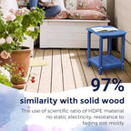 Adirondack Square Outdoor Side Table, 2-Tier Storage Patio Side Table, HDPE End - Image 4