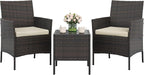 GAOMON 3-Piece Patio Furniture Set, Modern PE Rattan Conversation Set by GAOMON