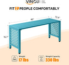 VINGLI 40in Outdoor Metal Bench, All-Weathe Backless Patio Bench - Image 3