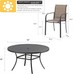 VICLLAX Patio Dining Set for 8, Outdoor Furniture Set Includes 53" Round Patio - Image 7