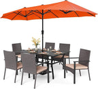 PHI VILLA 7 Pieces Patio Dining Set by PHIVILLAThepioneerofcomfortablehouseholdsupplies