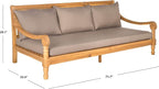 Safavieh Outdoor Collection Pasadena Brown /Taupe Acacia Wood Cushioned Daybed - Image 2