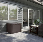 Rubbermaid Medium Resin Outdoor Storage Deck Box Weather Resistant Brown Deck - Image 10