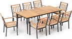 Tangkula 9-Piece Patio Dining Set, Outdoor Acacia Wood Dining Furniture Set - Image 7