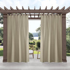 Exclusive Home Cabana Solid Indoor/Outdoor Light Filtering Hook-and-Loop Tab by Exclusive+Home