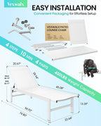 Outdoor Lounge Chair for Pool, Aluminum Chaise Lounge Chairs - Image 3