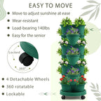Umigy 2 Set Dark Green 7 Tier Stackable Vertical Planters - Image 6