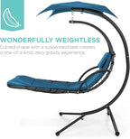 Best Choice Products Outdoor Hanging Curved Steel Chaise Lounge Chair Swing - Image 3