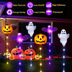 Halloween Decorations Outdoor Solar Pumpkin Bat Ghost Garden Stake Lights - Image 2