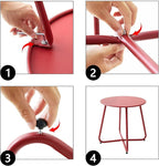 Outdoor Table Small Patio Side Table, Round Metal Side Table, Weatherproof - Image 7