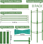 Halatool 8 Pack Tomato Cages for Garden, Garden Stakes Tomato Trellis for Pots - Image 2
