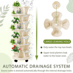 Umigy 2 Set of 7 Tier Vertical Planter Stackable Tower Planters Strawberry Herb - Image 6