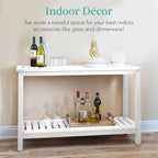 Best Choice Products 48in 2-Shelf Eucalyptus Wooden Console Table Indoor - Image 4