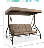 Best Choice Products 3-Seat Outdoor Large Converting Canopy Swing Glider - Image 7
