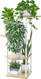 Bamworld Small Plant Stand Indoor 4 Tier Metal Plant Shelf by Bamworld
