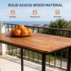 VINGLI 5 Pieces Outdoor Patio Bar Set, Acacia Wood Outdoor Dining Set Patio - Image 3