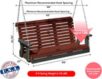 Poly Lumber Wood 4FT Porch Swing Amish Craftsmandship Made in USA HDPE - Image 2