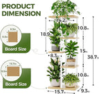 Bamworld Corner Plant Stand Indoor 5 Tier white Plant Shelf - Image 4
