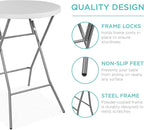 Best Choice Products 32in Bar Height Folding Table, Round Indoor Outdoor - Image 6