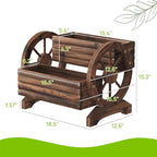 Wooden Wagon Planter Wooden Flower Cart - Image 3