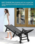 Outdoor Lounge Chair Set of 4, All Weather Patio Chaise Lounge Chair - Image 6