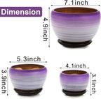 SOUJOY Set of 3 Ceramic Flower Pots, Gardening Plant Pot - Image 2