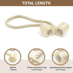 Hion Magnetic Curtain Tiebacks Beige 6 Pack, Curtain Tiebacks Buckles Holdbacks - Image 2