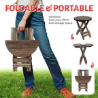 Small Patio Table, Outdoor Folding Side Table, Portable Accent Coffee End Table - Image 5