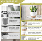 Plant Pots, 12/10/9/8/ Inch Large Plastic Self Watering Flower Pots Indoor - Image 6