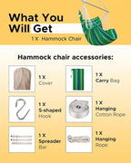 Miztli Hammock Chair with Hanging Chair Cover – Max 500 Lbs, Steel Spreader Bar - Image 7